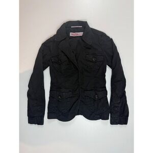 Nolita De Nimes Womens Black Cotton Military Style Jacket Italy 42